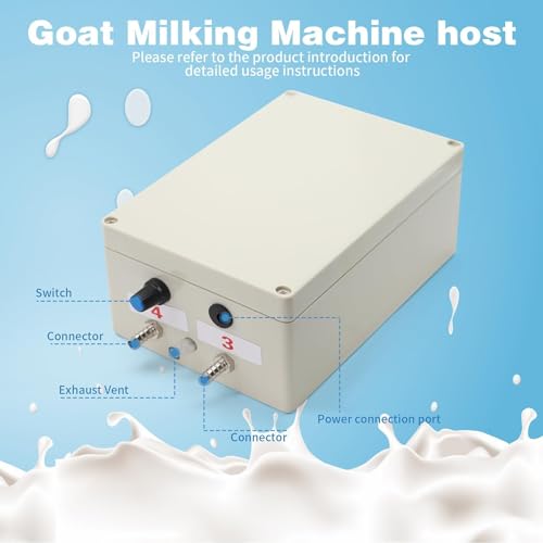 Plug-in 3L Pulsating Vacuum Pump Goat Milking Machine | with 304 Stainless Steel Milk Bucket, Simple Assembly, Uniform Pulsation Frequency, Convenient Cleaning