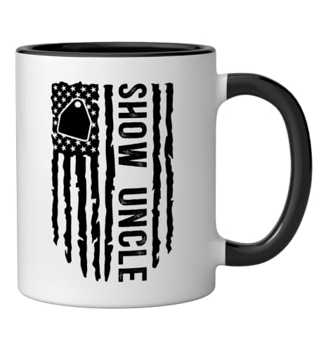 Livestock Show Uncle US Flag Livestock Show Uncle Ceramic Mug, Black/White, 11oz - color: Black/White, size: 11 Ounces