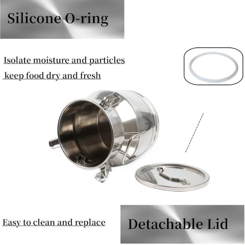 Stainless Steel Milk Bucket with Spigot, 30L/7.9Gallon 201 Steel Milk Buckets with Lid SS Milk Can large Milk Jug Liquid Container, Airtight Design, Keep Food Dry and Fresh - size: 30L/7.9Gallon, w/Spigot