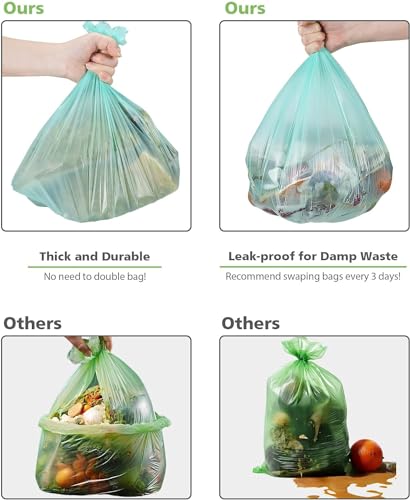 AYOTEE Biodegradable Medium 8 Gallon Trash Bags ，Leak Proof Compostable Bag | Unscented Garbage Bags 8 gallon，Green for Office, Home, Bathroom, Bedroom, Car, Kitchen, Pet, 80 Count - style: 8 gallon