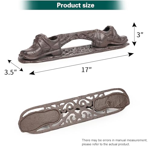 Sungmor Vintage Cast Iron Boot Scraper, Rustic Brown Shoes Boot Cleaner | Farmhouse Front Door Shoe Scrubber Mat,Decorative Garden Mud Cleaner