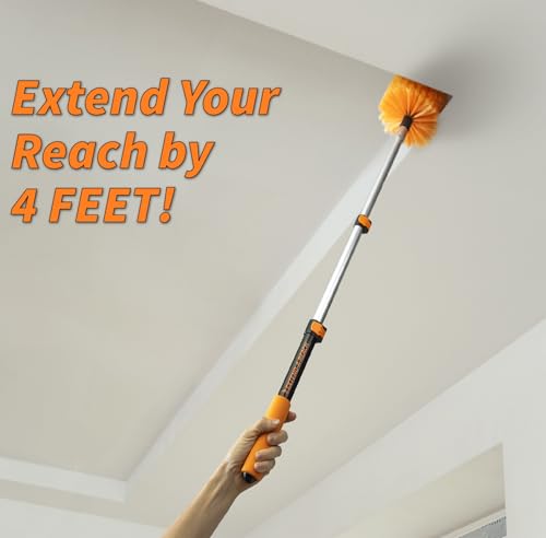 1.5-3 ft Long Paint Roller Extension Pole, Multi-Purpose Telescopic Handle | Extension Pole with Universal Twist-on Metal Tip // Lightweight & Sturdy Pole for Painting, Dusting and Window Cleaning - size: 3 feet