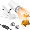Moonorange Reptile Heat Lamp, Rotatable UVA/UVB Light with 2pcs Basking Bulbs (25W + 35W), Suitable for Turtle, Lizard, Bearded Dragon, Snake, Reptiles (White) - color: A Lamp Kit (White)