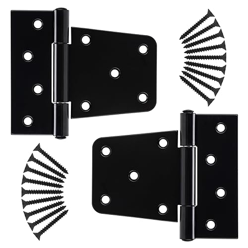 HILLMASTER 3.5 Inch Heavy Duty Gate Hinges Fence Door Hinges Durable Black Gate Strap Hinge for Indoor Outdoor, Gate Hardware Kit for Shed,Wooden Fences,Vinyl Fence Gate,Barn Door,Garage,2 Pack - size: 2 Pack