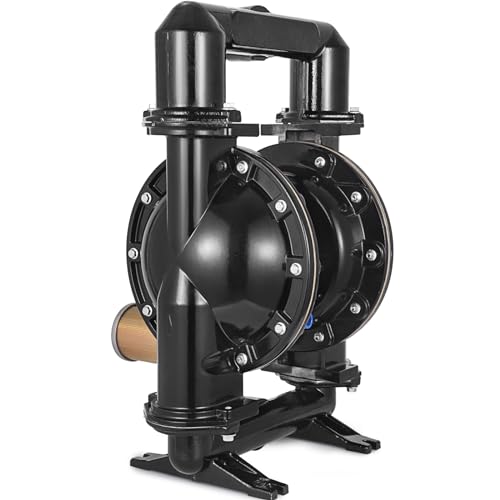 VEVOR Air-Operated Double Diaphragm Pump, 2 inch Inlet & Outlet, Aluminum Alloy Body, 158.4 GPM & Max 120PSI, Nitrile Diaphragm Transfer Pump for Petroleum, Diesel, Oil and Low Viscosity Fluids - size: 75 GPM