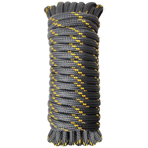 Diamond Braided Polypropylene Rope Nylon Rope Mix Thick Heavy Duty Ropes 1/2 inch 50ft High Strength Perfect for Clothesrope Camping Hiking and Other Outdoor Activities Black 50ft - size: 1/2'' 50ft Black