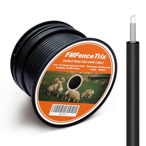 Electric Fence Wire Double Insulated Underground Hard Cable - 12.5Gauge, 180ft - Galvanized Steel Core - size: 12.5Gauge, 180Ft