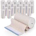 GT Premium Elastic Bandage Wrap (4" 25 Pack) - Hook & Loop Fasteners at Both Ends - Latex Free Hypoallergenic Compression Roll - Reusable Bandages for Waist, Legs, Elbow & Knee Wrap - size: 25 Pack