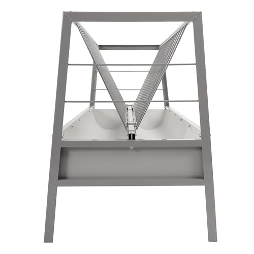 Pasture Hay Feeder 2 in 1 55 Gallon 59 in Livestock Feed Trough | Gallon Feed Pan Hay Grain Livestock Feeder for Sheep, Calf, Cow and Horse - color: Silvery