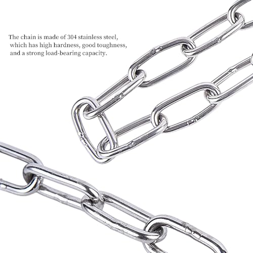2Pcs Heavy Gate Chain Lock,Stainless Steel Chain with 4 Quick Locking Carabiner Clip Hooks for Livestock Horse Goat Cows Stall,Outdoor Fence Gate Chain Lock