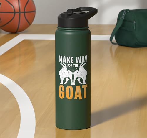 Make Way For The Goat Goats Stainless Steel Insulated Water Bottle - color: Dark Green