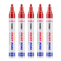 Red Paint Markers, 5 Pack Oil-Based Waterproof Quick Dry Permanent Paint Pen Set for Rocks Painting, Wood, Fabric, Plastic, Canvas, Glass, Mugs, Metal, Tire, Stone, DIY Craft - color: Red