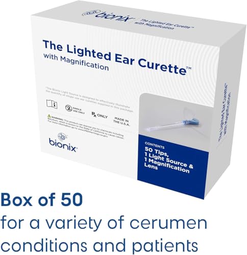 Bionix - Lighted Ear Curette Variety Pack, Earwax Removal Kit, Helps Remove Wax Buildup, Safe Earwax Removal, Convenient & Easy-to-Use, Flexible, Ideal for Healthcare Providers, Single-Use (50 Count) - color: Variety Pack