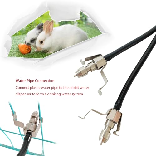 10pcs 304 Stainless Steel Rabbit Water Nipple Drinker with Card for Rodent Cage