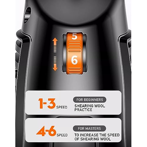 XIIW Sheep Shears 550W, Professional Electric Sheep Clippers, 6 Speeds | Farm Livestock Grooming Kit with 2 Sets of Blades, Heavy Duty Sheep Trimmer for Goats Cattle Thick Hair Dog Horse Animals - size: 550W Sheep Shears
