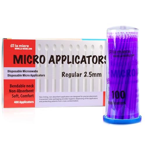 2.5mm Purple 400pcs Micro Brush Micro Applicators Brushes Fine Microswabs Regular - size: 2.5mm Purple