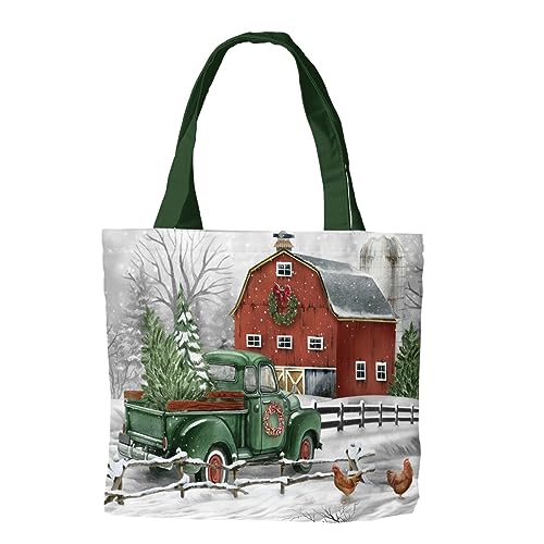 Briarwood Lane Tote Bags 14" x 15" x 7" 2022 Collection - color: Christmas Farm