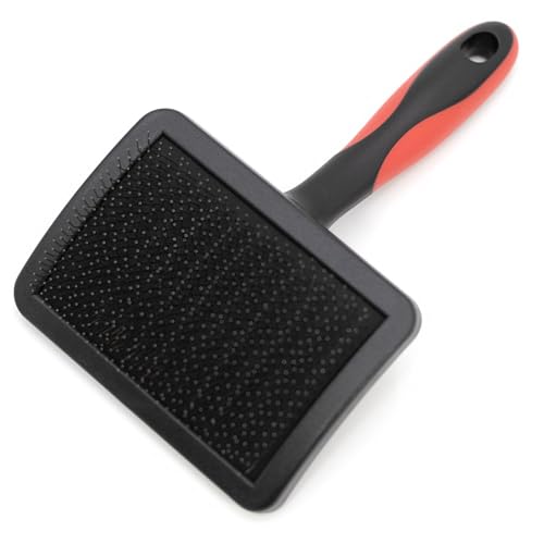 Jeffers Pet Hard Pin Universal Slicker Brush for Dogs, Cats, Horses – Firm Bristles Grooming Tool, Detangling, Tangle Free Coat, Mats, Shedding, Curved Head, Travel Friendly, Easy Storage - Large - color: Hard Pin, size: Large