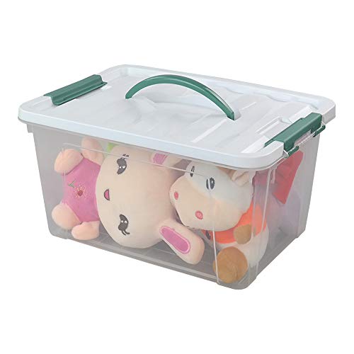 Gloreen 14 Quart Clear Storage Bins with Lid and Handle, Multipurpose | Stackable Plastic Latches Storage Box Container - size: 14 Quart, 1 Pack
