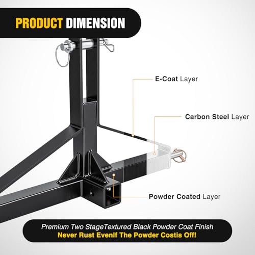 Nilight 3 Point 2" Trailer Hitch Receiver for Category 1 Tractor 3000LBS | Heavy Duty Quick Hitch Drawbar Adapter Compatible with Kubota BX John Deere Kioti Yanmar NorTrac Mahindra Ford Cat - color: 3 Point 2" Trailer Hitch Receiver w/ Towing Hook