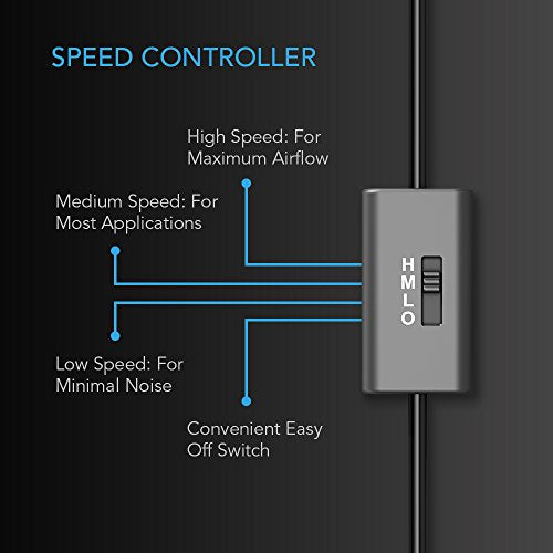 AC Infinity AIRPLATE S9, Quiet Cooling Fan System 18" with Speed Control, for Home Theater AV Cabinet Cooling (Pack of 2) - size: 18-Inch (Pack of 2)