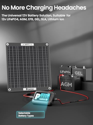 POWOXI MPPT 30W 12V Solar Car Battery Trickle Charger & Maintainer ETFE | Waterproof Flexible Solar Panel Kit | Prevents Overcharging with Smart Controller | Fits 12V Batteries for Boats, RVs & More - size: 30W-MPPT Pro