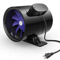 iPower 6 Inch 300 CFM Ventilation Booster Fan with Grounded Power Cord, Quiet Inline Duct Exhaust Blower for HVAC in Grow Tent, Basements, Bathrooms, Black - size: 6'' Fan