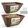 Hanging Chicken Feeder Waterer Heavy Duty BPA-Free Plastic Feed Trough, Fence Mount Livestock Feeding Bucket, Backyard Poultry Farm Supplies for Duck, Turkey, Goat, Sheep, 2 Pack, Brown - color: Brown
