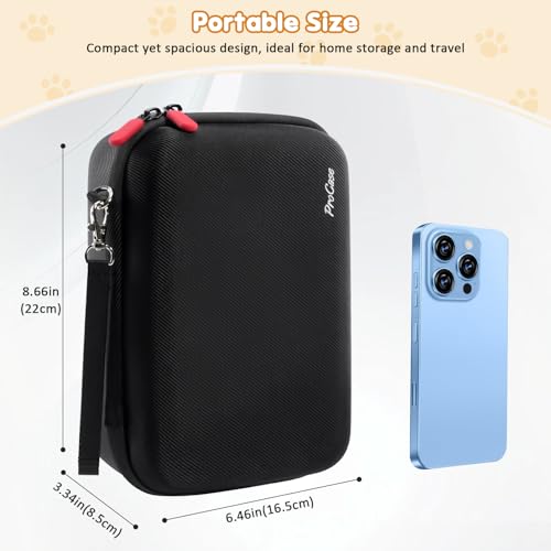 ProCase Hard Pet Grooming Tool Storage Case -Black | Travel Organizer for Oneisall/Wahl Dog Clippers, Pet Shaver, Nail Trimmer & Accessories, Bag for Dog or Cat Grooming Kits