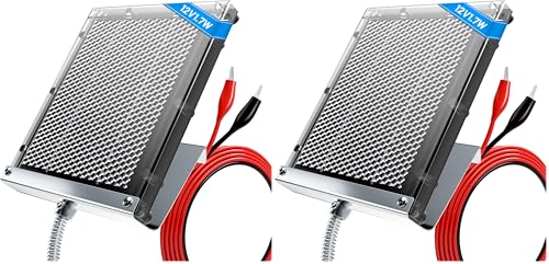 POWOXI 12V 1.7W Solar Panel for Deer Feeder Waterproof Solar Battery Charger with Mounting Bracket Alligator Clip Feeder Solar Panel 12 Volt (Pack of 2) - size: 12 volt (Pack of 2)