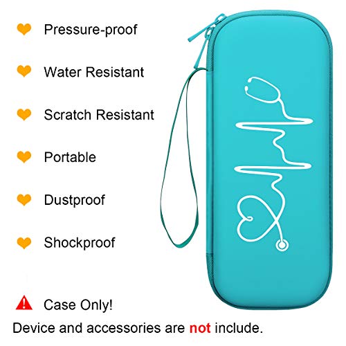 BOVKE Travel Carrying Case Compatible with 3M Littmann Classic III, Lightweight II S.E, MDF Acoustica Deluxe Stethoscopes - Extra Room for Medical Scissors EMT Trauma Shears and LED Penlight, Emerald - color: Pu Leather_Emerald