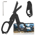 6-in-1 Heavy-Duty Emergency trauma shears(Pitch black) - color: Pitch Black
