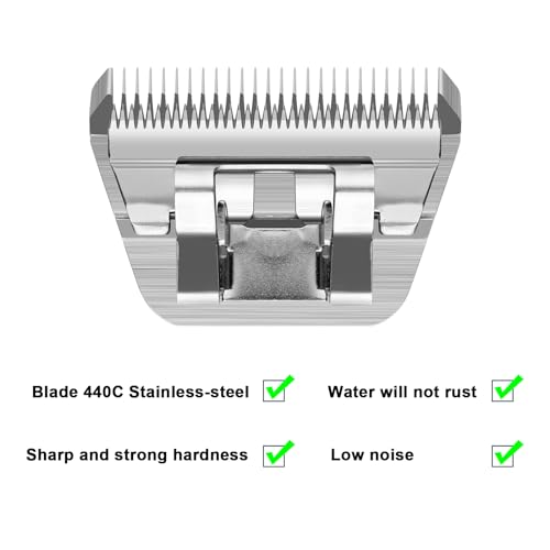 7FW Dog Grooming Wide Blades,Compatible with Andis,Oster A5,Wahl KM10 | Cut Length 1/8”(3.2mm) - color: Silver, size: 7FW 3.2mm