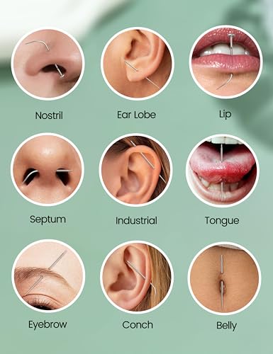 GEMQUEEN Piercing Ball Grabber Tool, 14-20G Taper for Changing Jewelry | Surgical Steel Flat Back Earrings Threader Tool Insertion Pin, Body Piercing Kit for Ear Rook Conch Nose Lip Jewelry Removal - style: Piercing Tapers (14G 16G 18G) + Ball Grabber Too