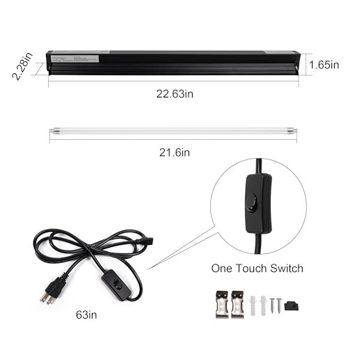 UVB Reptile Light Kit, 24W T5 Lamp Fixture and 5.0 UVB Tube Combo, Linear Lighting Bar Ideal for Tropical Reptiles Bearded Dragon Hermit Crab Turtle Leopard Gecko Tank Chameleons Iguanas Snake - size: UVB5.0