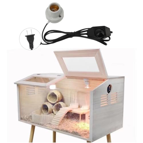 Jeffergarden Ceramic Heat Emitter, E27 Reptile Lamp Stand Pet Heater Bracket Without Bulb Adjustable Turtle Tank Accessories for Habitat Lizard Tortoise (US 120V)