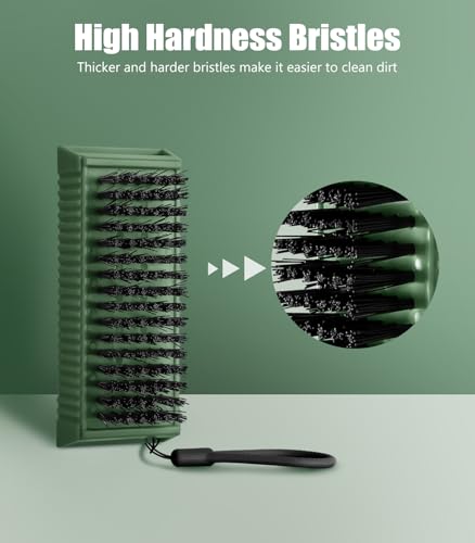 Larbois Nail Brush for Cleaning Fingernails, 2Pack Heavy Duty Nail Brushes Remove Dirt and Paint Fingernail Brush Deep Cleaning Mechanical Nail Scrub Brush Two-Sided with Hanging Rope, Green - color: Green