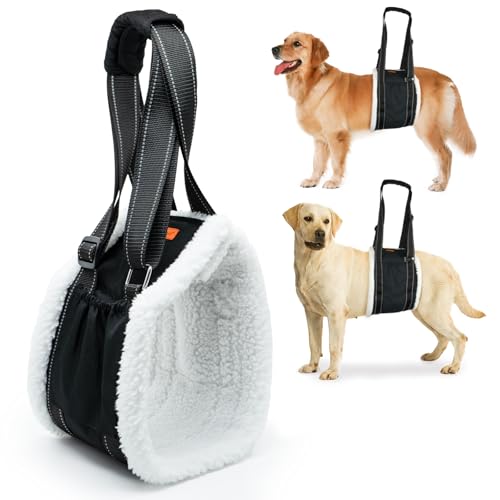 Dog Lift Harness Sling for Back Legs, Adjustable Rear Leg Support & Mobility Aid, Hip Support for Senior/Disabled Dogs, Soft Fleece Lining, Padded Handles, for CCL/ACL Surgery (Extra Large) - size: Extra Large