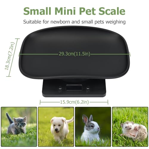 Digital Small Animals Scales for Weighing with Tape Measure, Puppy Whelping Scale Weigh Your Kitten, Rabbit with High Precision (Black Pet Scale&Tape) - color: Black Pet Scale&Tape