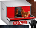 Roll Away Nesting Box with Reversible Roll Out Egg Collection for 20+ Hens | With nesting pads, Galvanized metal, Easy collection, Rustproof, Easy to install & clean, with gloves & protective strips