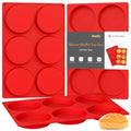 Redfly Silicone Egg Molds for Breakfast Sandwiches 3 Pcs, Non Stick 4 Inch Egg Bites Baking Pans, Jumbo Silicone Muffin Pans for Baking, Round Muffin Top Pan for Whoopie Pie Pan, Hamburger, Fruit Tart - size: 3pcs: 4 inch Jumbo
