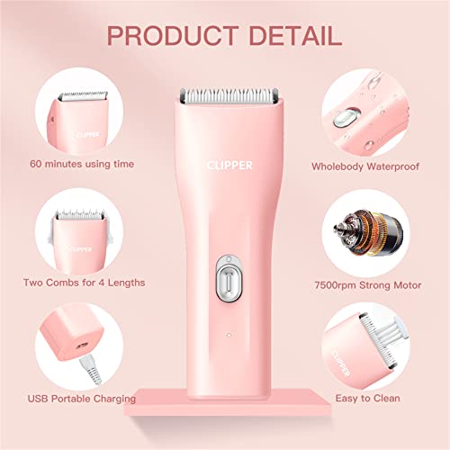 Dog Cat Home Hair Clipper Portable Electric Pet Grooming Kits,Pink,TS006 - color: Ts006-pink