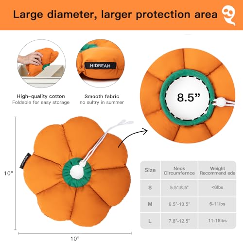 Cat Cone Collar,Cute Waterproof Recovery Collar,Anti-Bite Lick Wound Healing Safety Elizabethan e Collar for Cats,Orange Pumpkin Cat Halloween Costume - color: Orange pumpkin, size: Small