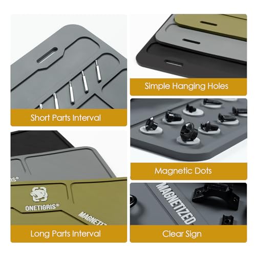 OneTigris Gun Cleaning Mat, Gun Mat | Rifle Pistol Gun Mat, with 10 Magnetic Dots, Non-Slip, Oil Resistant - color: Gray, size: Small