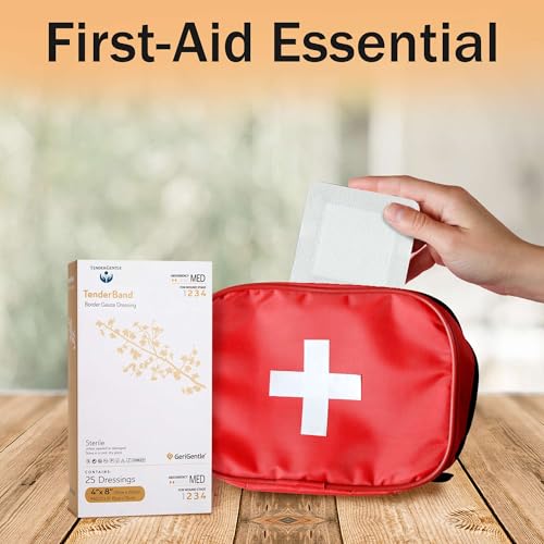 Bordered Gauze Island Dressing 4x8-25 Adhesive Gauze Pads for Wound Protection - Good for Hospitals, Medical Facilities, First Aid Kits, and More - style: 4x8