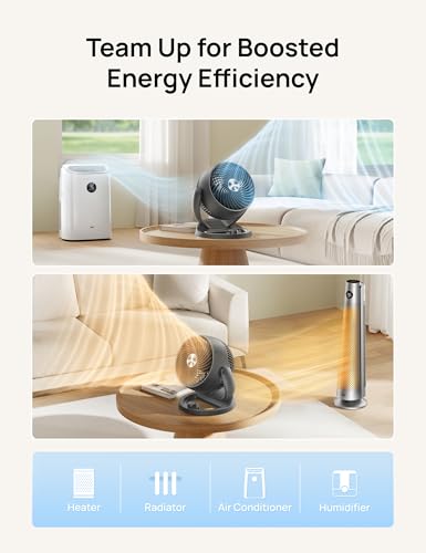 DREO Desk Fan, 12-Inch Air Circulator Fan for Bedroom, 70ft Powerful Airflow, 120° Tilt Adjustment, 25dB Ultra-Quiet, 3 Speeds Small Table Fan for Whole Room, Home, Office - color: Grey