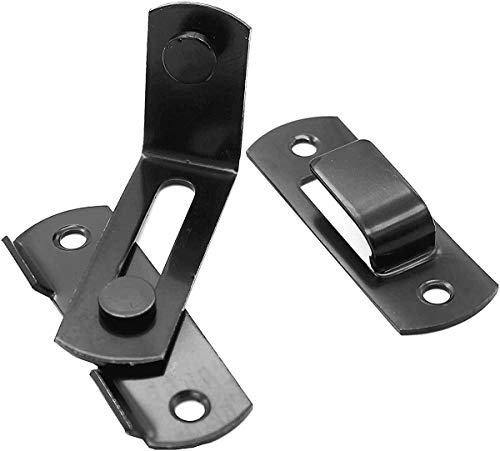 Stainless Steel 90 Degree Flip Door Sliding Latch - Safety Barn Door Lock, Right Angle Curved, Corrosion Resistant