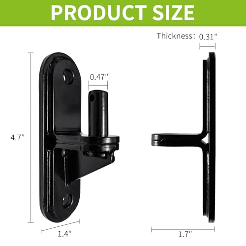 Heavy Duty Gate Hinges 2 Pack, 600LB Capacity Wall Mount, Steel Rust-Proof Hinge for Farm, Wooden Fences & Driveway Gates, Anti-Sag Design