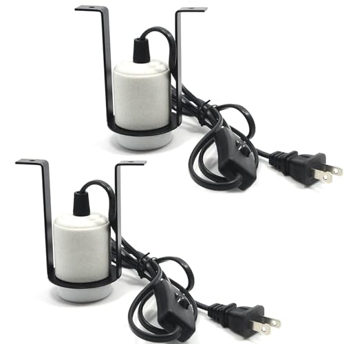 2-Pack Reptile Ceramic Heat Lamp Holder Pet Heater Bracket Reptile Light Fixture for Heat Lamp Bulb Terrariums Habitat Lizard Tortoise(Bulb Not Included)
