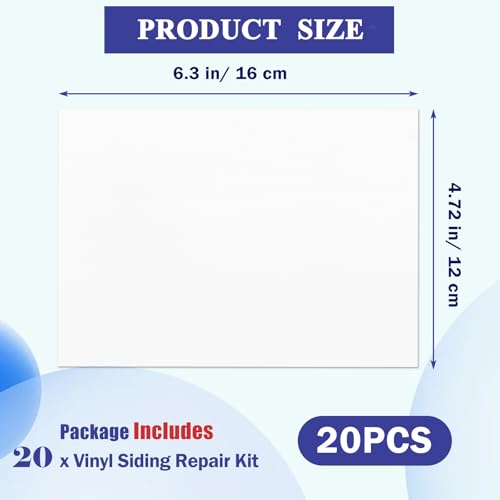 Vinyl Siding Repair Kit, Vinyl Siding and Fence Repair Tape Patch | 20P, Self-Adhesive, for Blemishes Tools/ Cracks/ Holes (6.3 x 4.72 in)